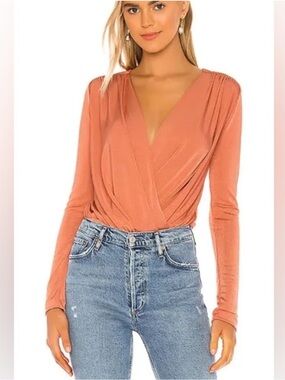 Free People Turnt Surplice Bodysuit | Copper